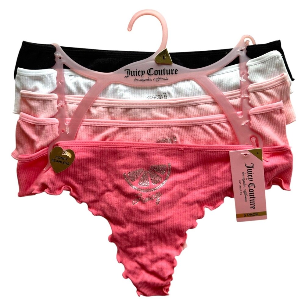 Juicy Couture Women's Set of 5 Comfy & Seamless Panties Size L Multi